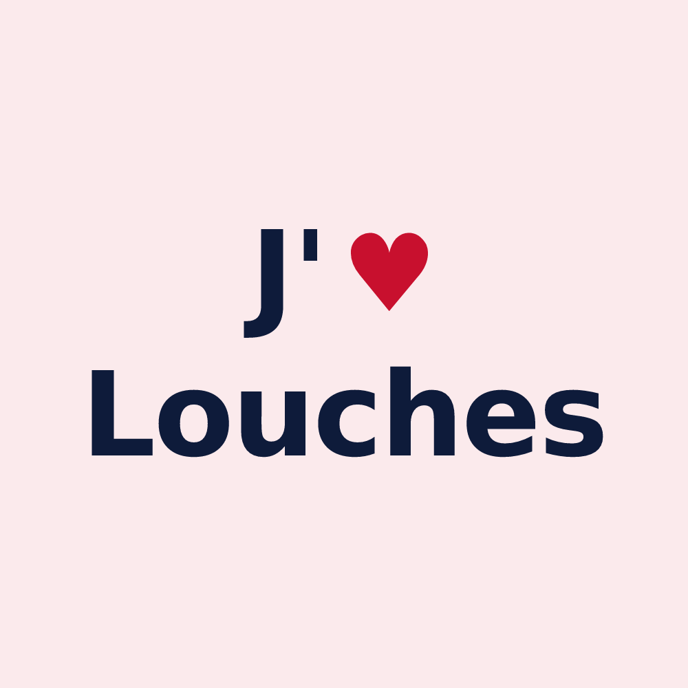 Magnet personnalisé Louches — design « J'aime Louches » imprimé sur le magnet