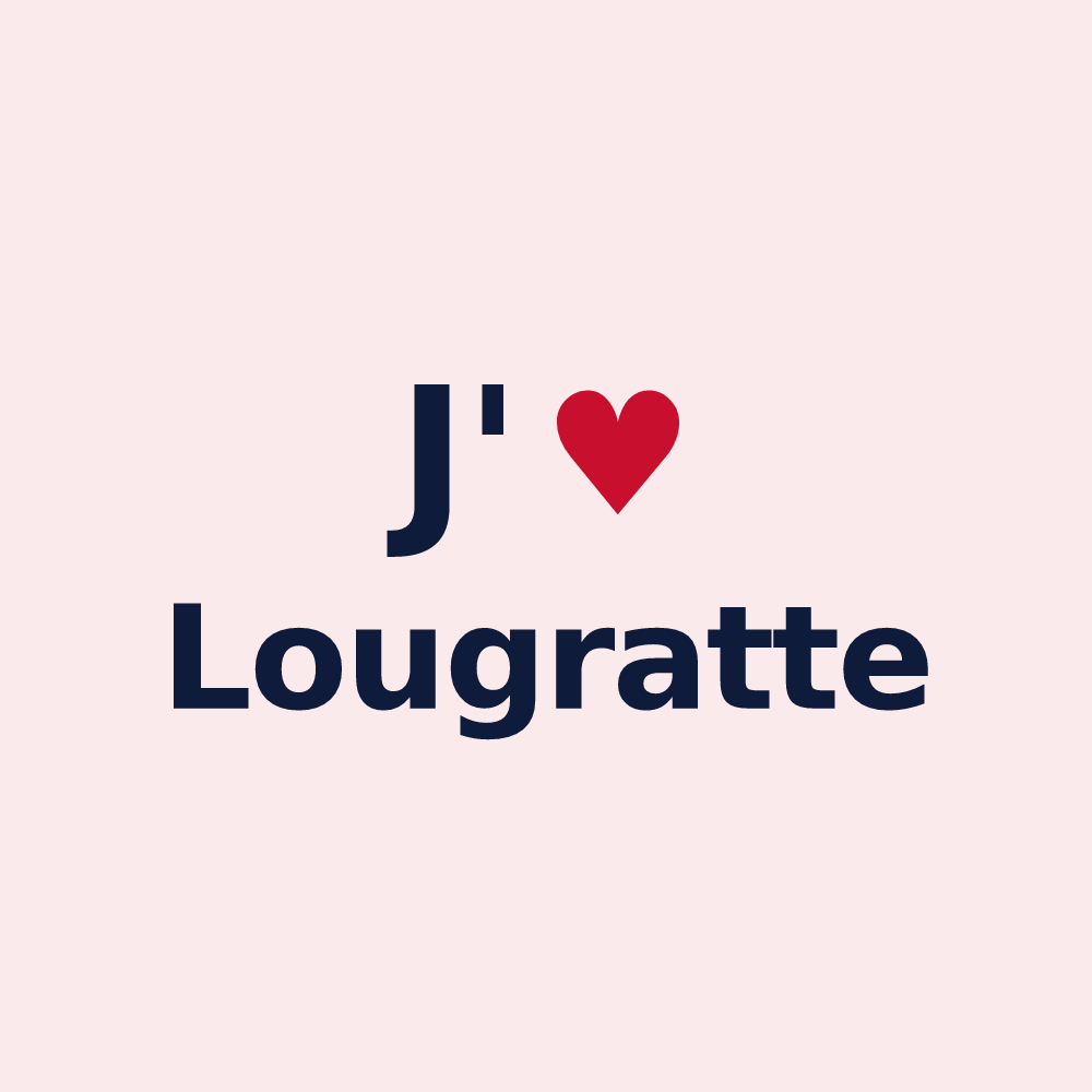 Magnet personnalisé Lougratte — design J'aime Lougratte