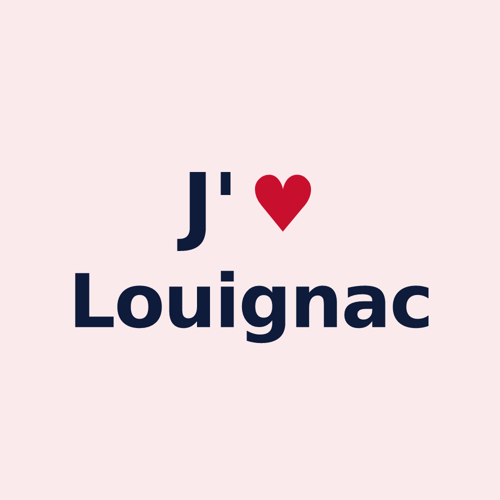 Magnet personnalisé Louignac — design J'aime Louignac