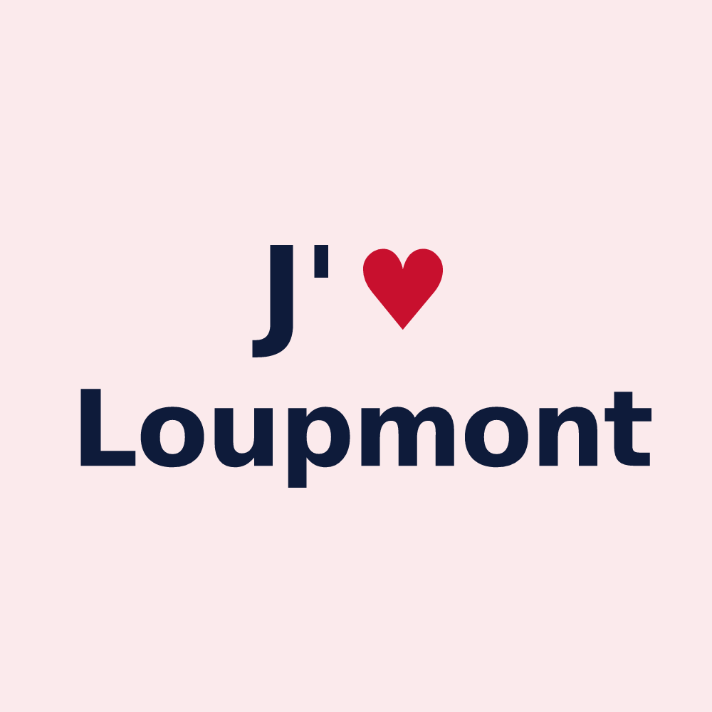Magnet personnalisé Loupmont — design J'aime Loupmont