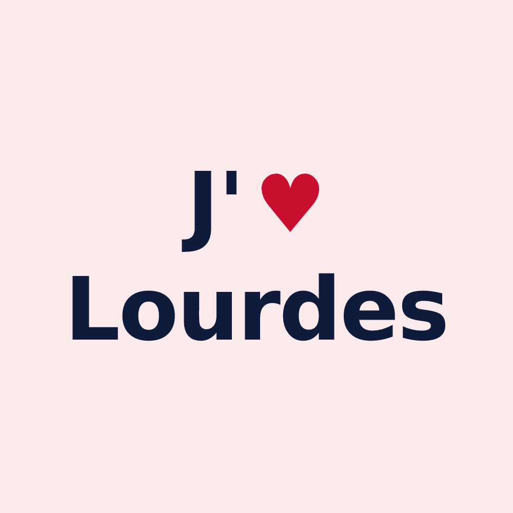 Magnet personnalisé Lourdes — design J'aime Lourdes