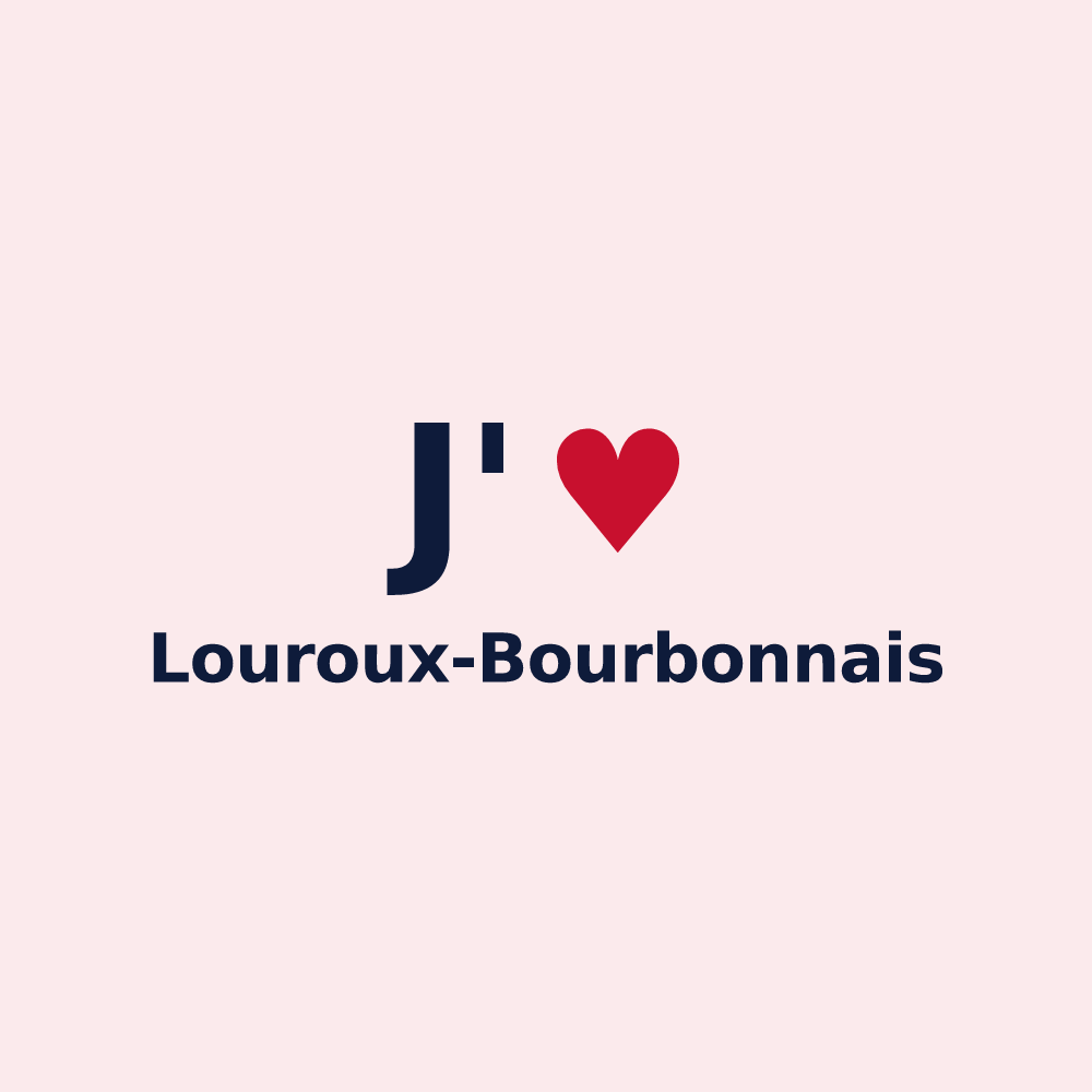 Magnet personnalisé Louroux-Bourbonnais — design J'aime Louroux-Bourbonnais
