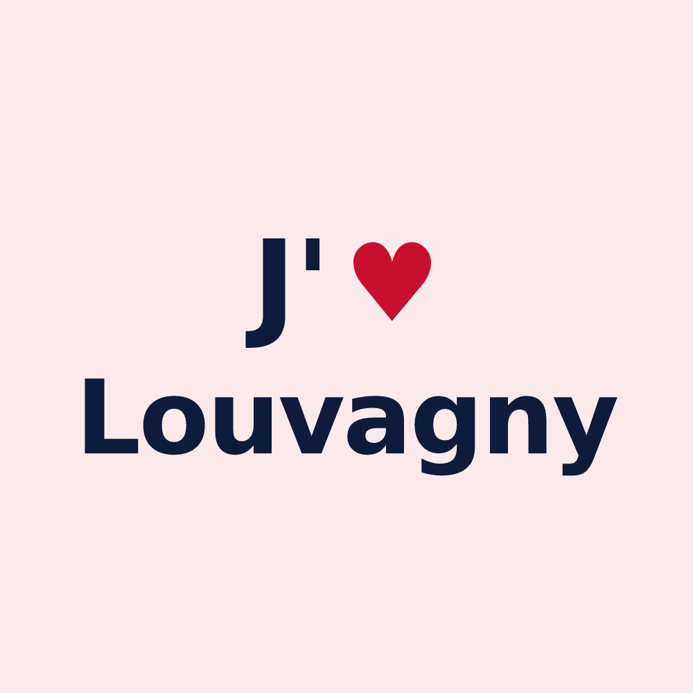 Magnet personnalisé Louvagny — design J'aime Louvagny