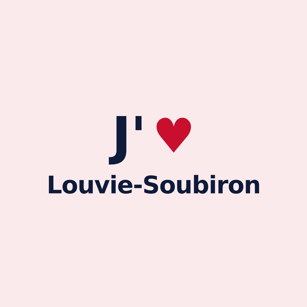 Magnet personnalisé Louvie-Soubiron — design J'aime Louvie-Soubiron