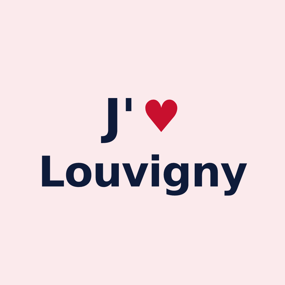 Magnet personnalisé Louvigny — design J'aime Louvigny