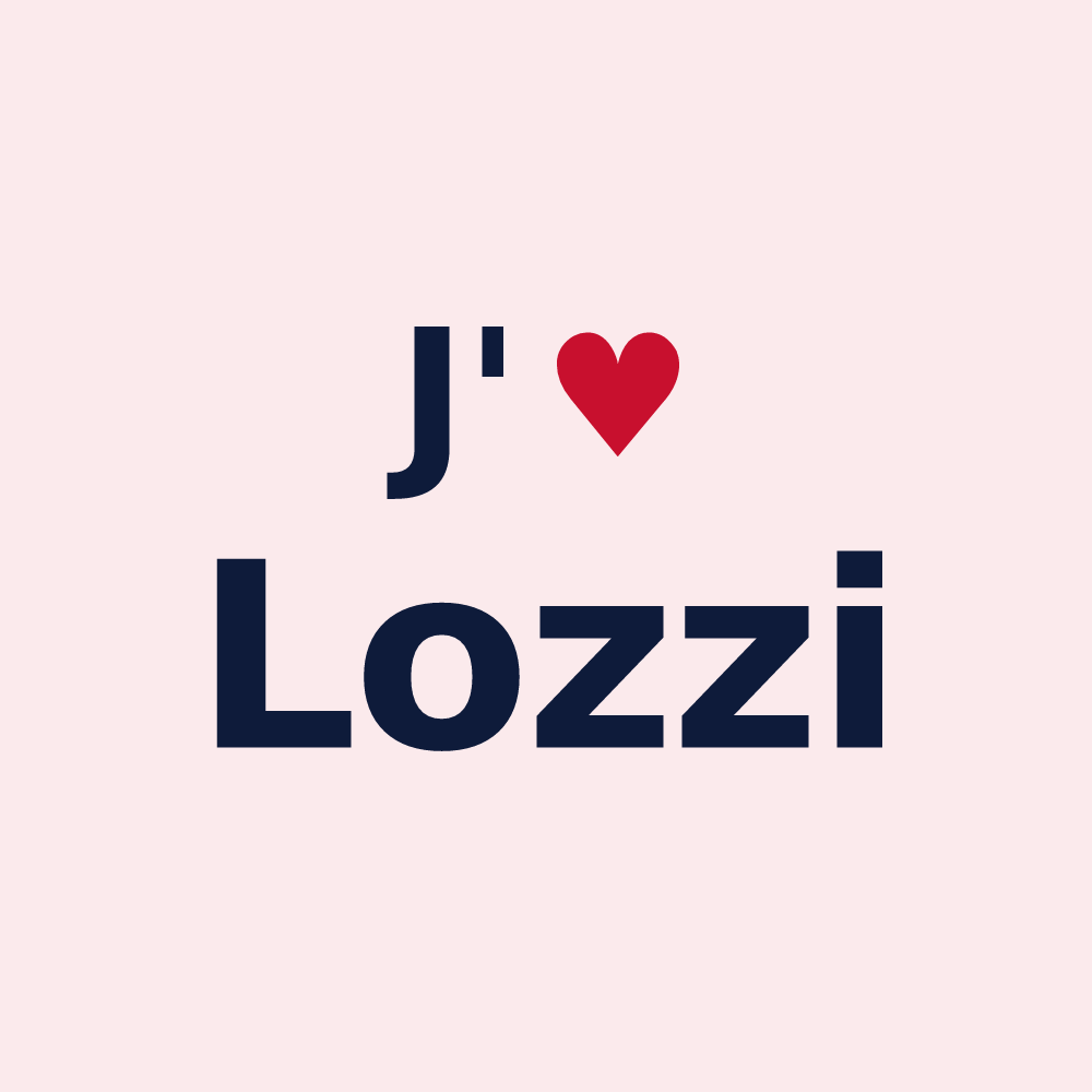 Magnet personnalisé Lozzi — design « J'aime Lozzi » imprimé sur le magnet