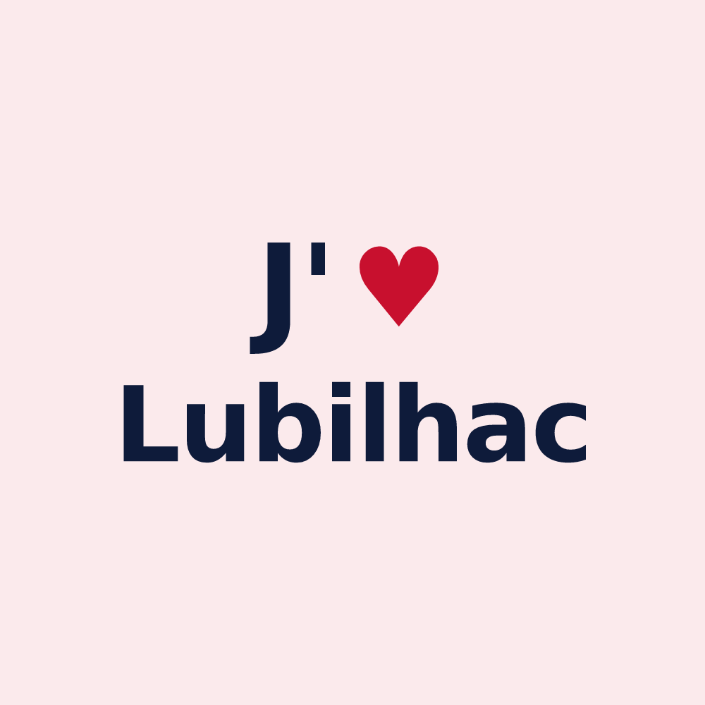 Magnet personnalisé Lubilhac — design « J'aime Lubilhac » imprimé sur le magnet