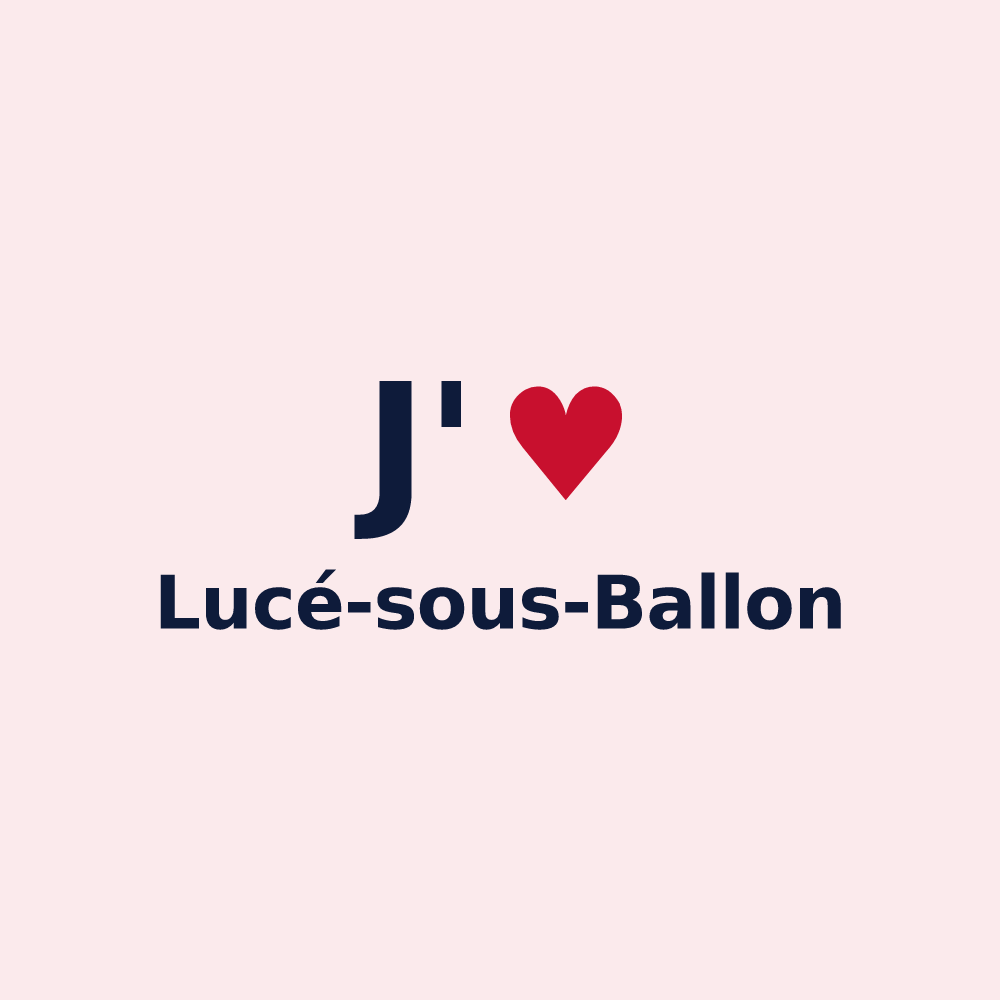 Magnet personnalisé Lucé-sous-Ballon — design J'aime Lucé-sous-Ballon
