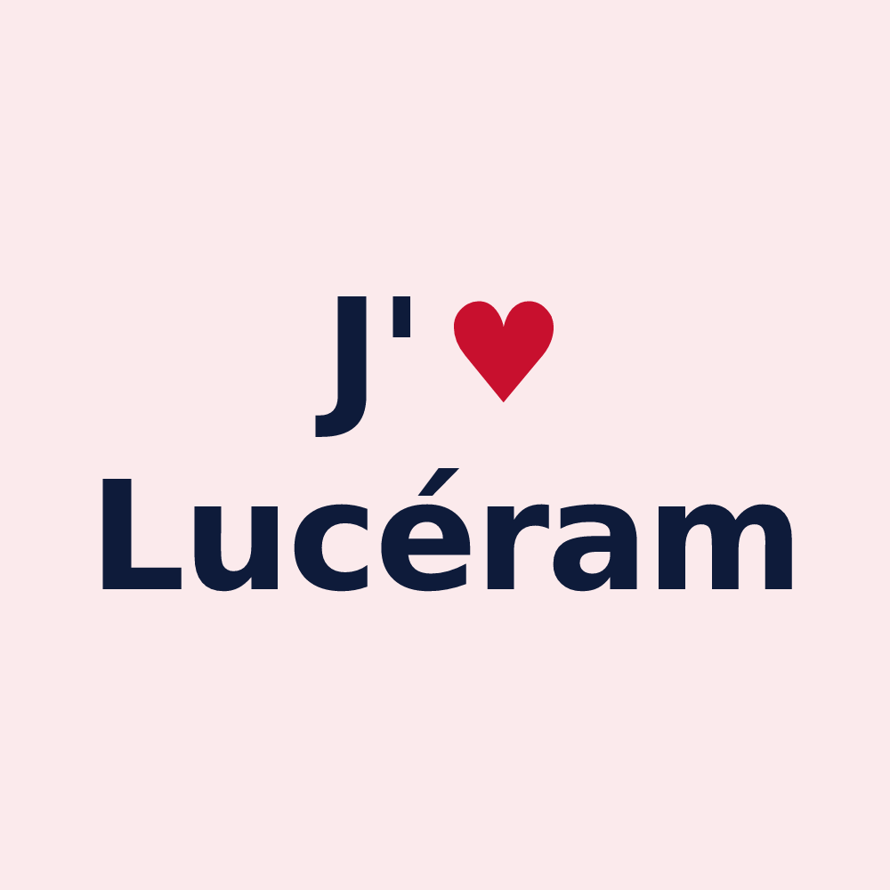 Magnet personnalisé Lucéram — design J'aime Lucéram