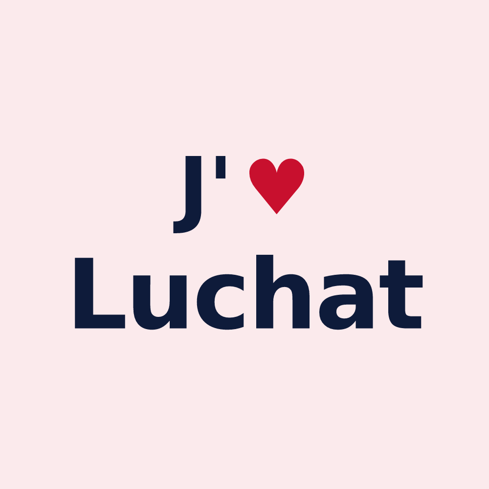Magnet personnalisé Luchat — design J'aime Luchat