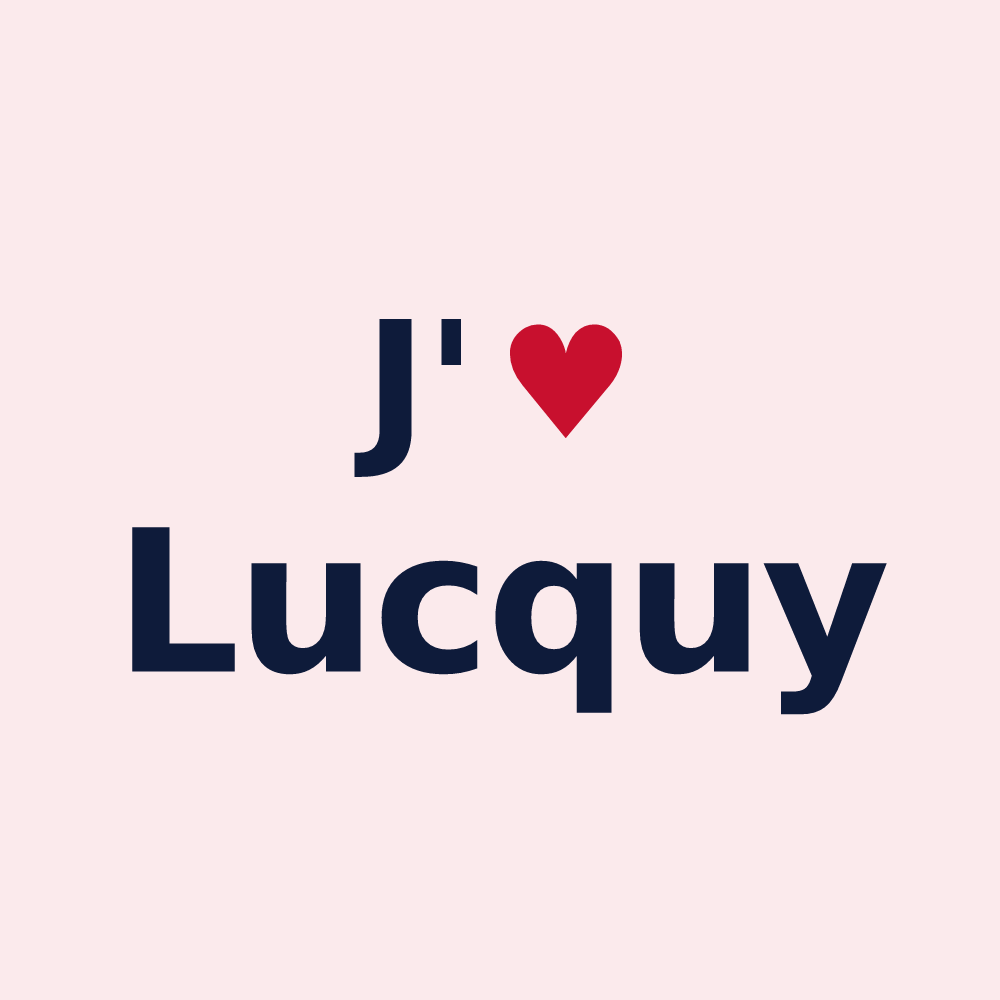 Magnet personnalisé Lucquy — design « J'aime Lucquy » imprimé sur le magnet