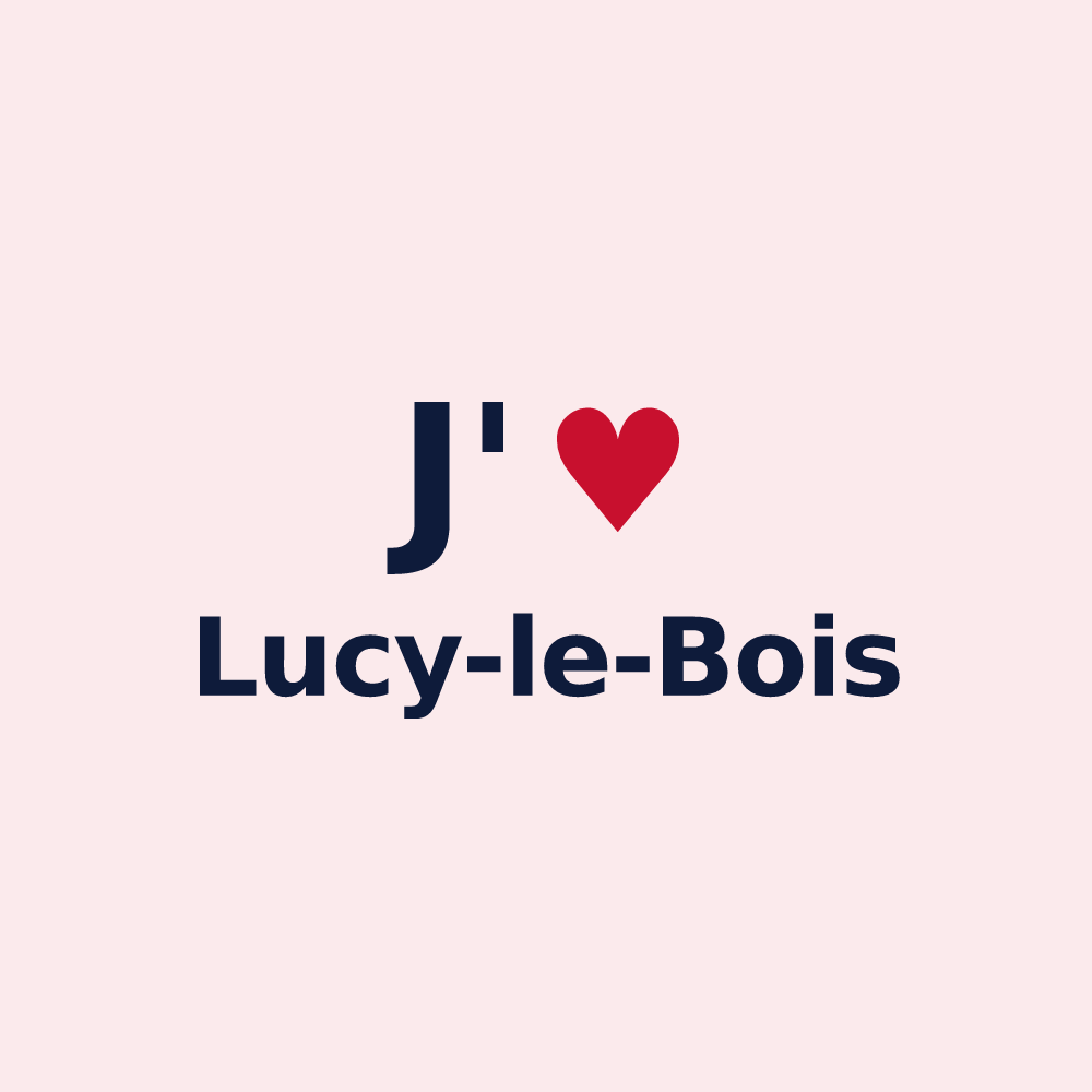 Magnet personnalisé Lucy-le-Bois — design J'aime Lucy-le-Bois