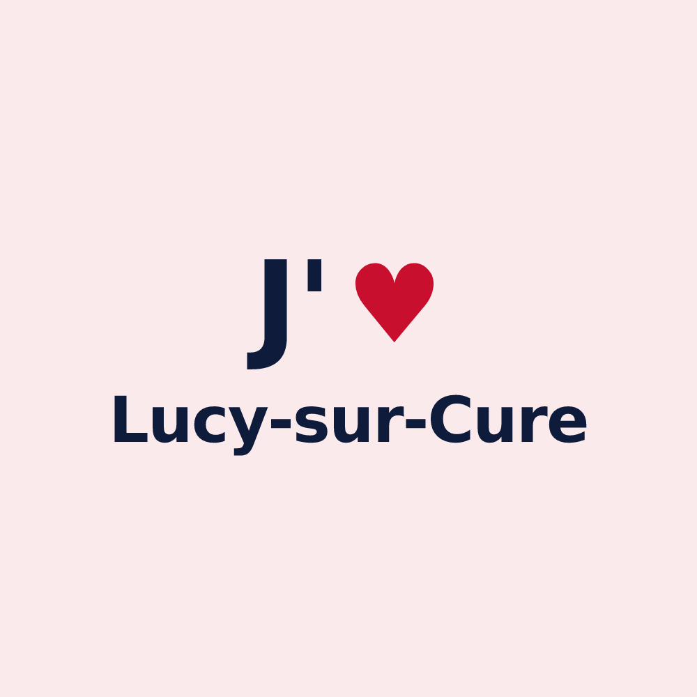 Magnet personnalisé Lucy-sur-Cure — design J'aime Lucy-sur-Cure