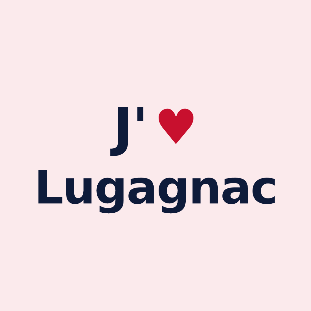 Magnet personnalisé Lugagnac — design J'aime Lugagnac