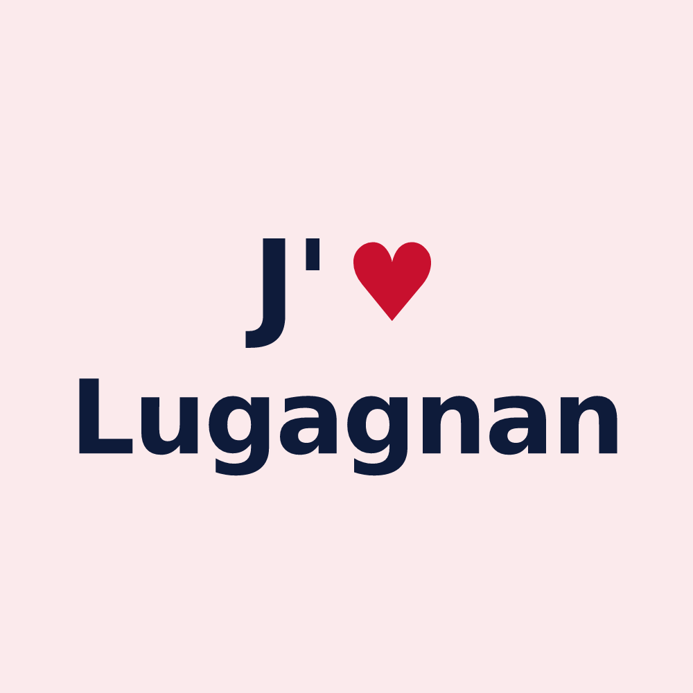 Magnet personnalisé Lugagnan — design J'aime Lugagnan