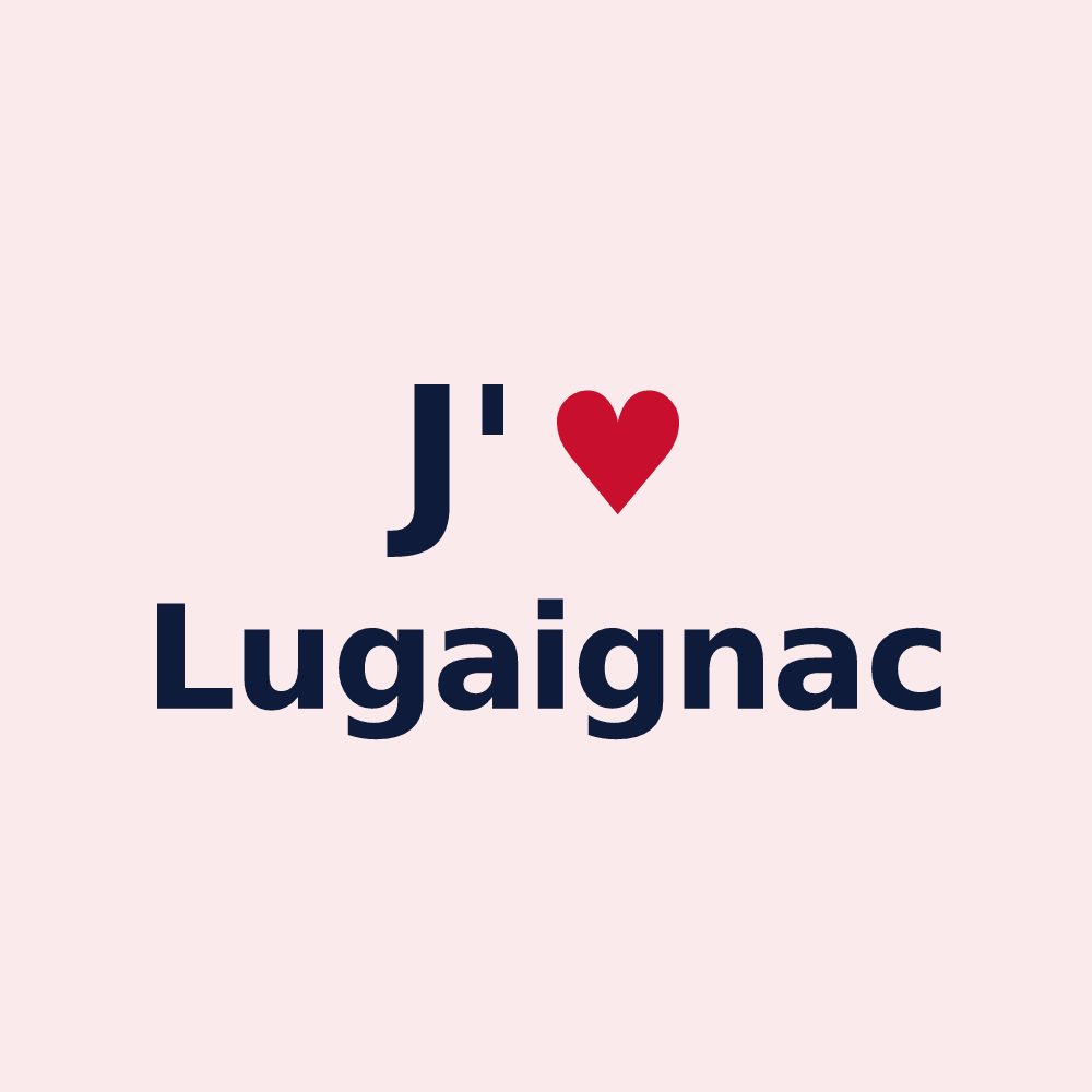 Magnet personnalisé Lugaignac — design J'aime Lugaignac