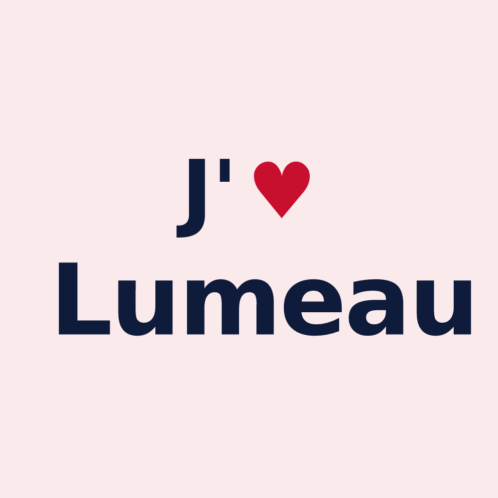 Magnet personnalisé Lumeau — design J'aime Lumeau