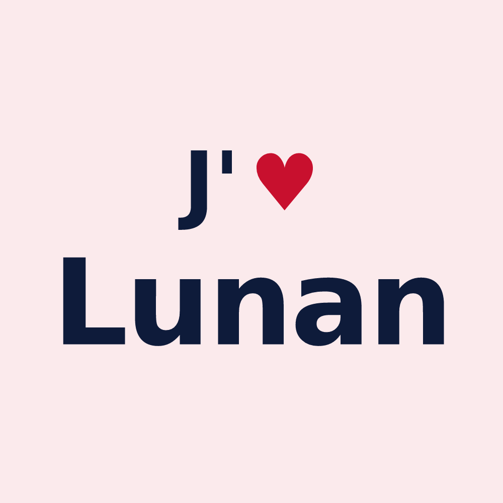 Magnet personnalisé Lunan — design J'aime Lunan