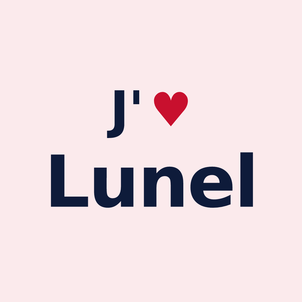 Magnet personnalisé Lunel — design J'aime Lunel