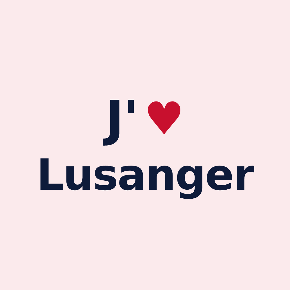 Magnet personnalisé Lusanger — design J'aime Lusanger