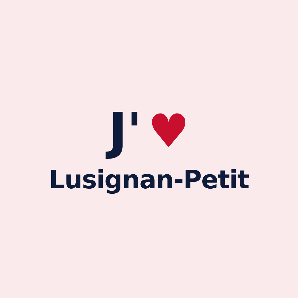 Magnet personnalisé Lusignan-Petit — design J'aime Lusignan-Petit