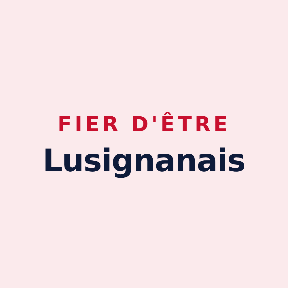 Magnet « Fier d'être Lusignanais » — design pour Lusignan-Petit