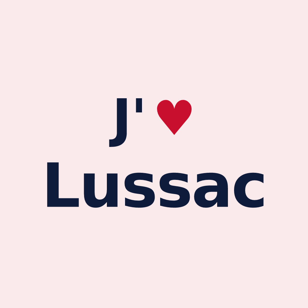 Magnet personnalisé Lussac — design J'aime Lussac