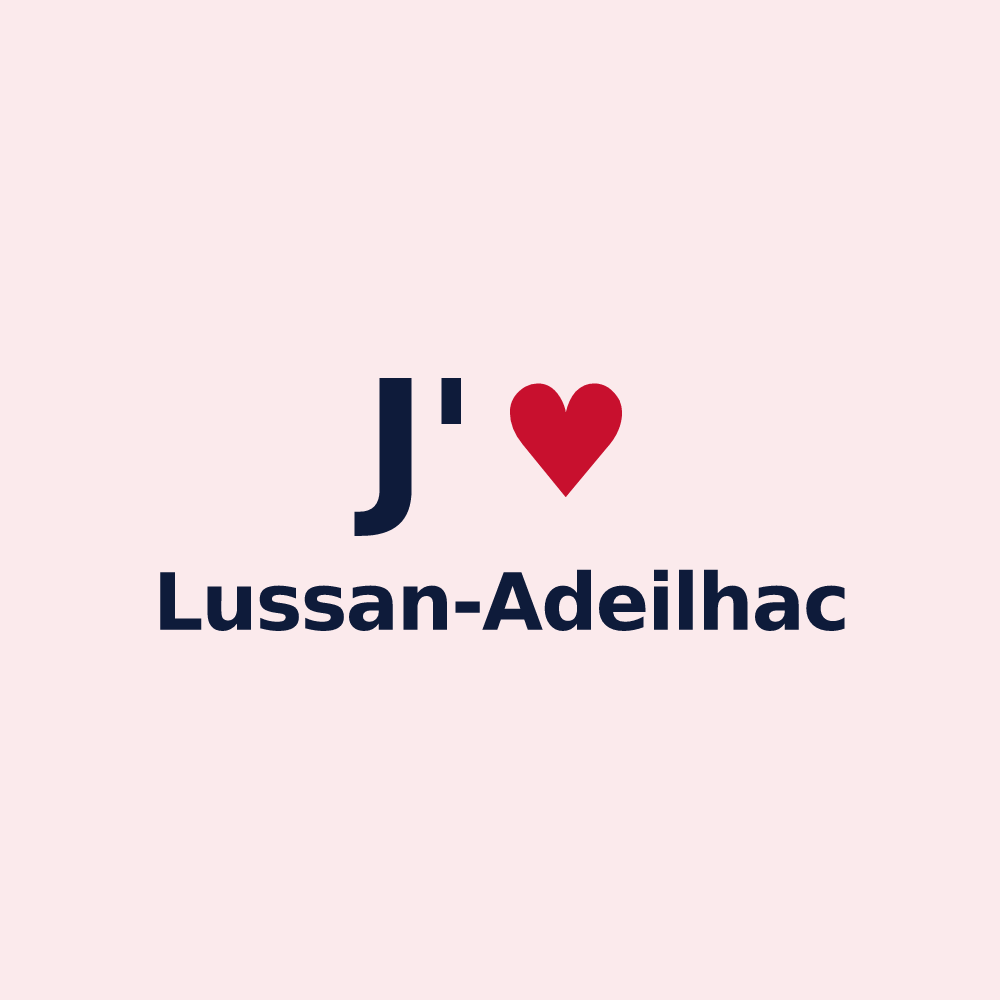 Magnet personnalisé Lussan-Adeilhac — design J'aime Lussan-Adeilhac