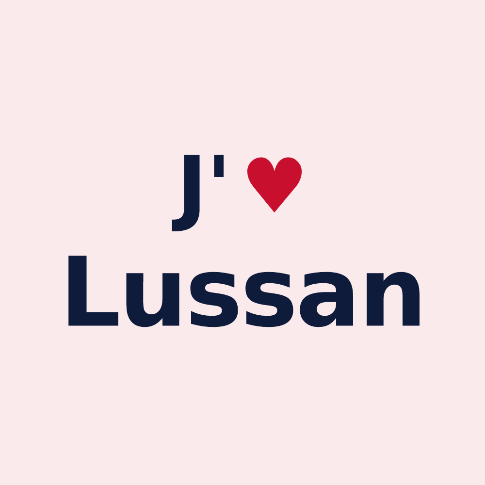 Magnet personnalisé Lussan — design J'aime Lussan