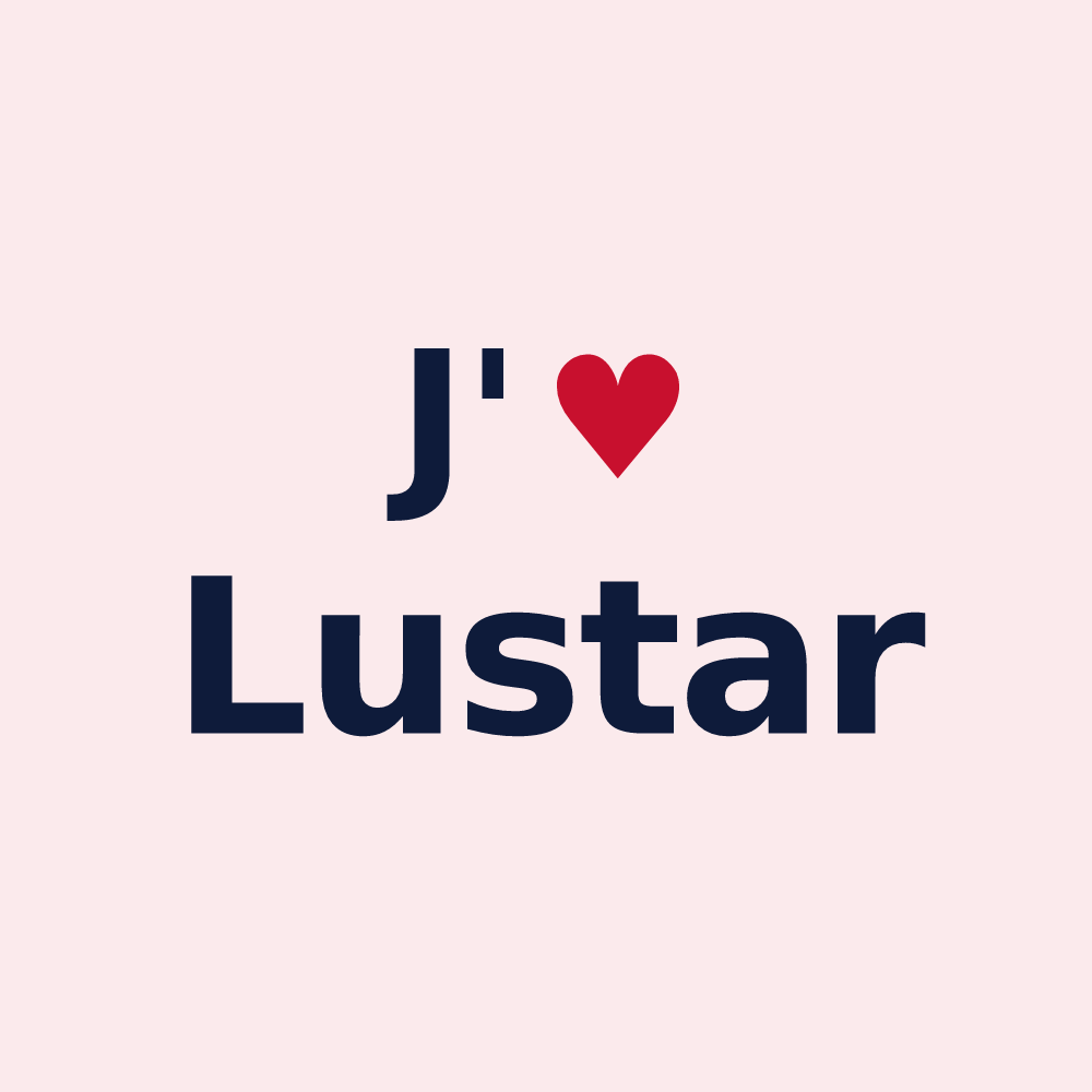 Magnet personnalisé Lustar — design J'aime Lustar