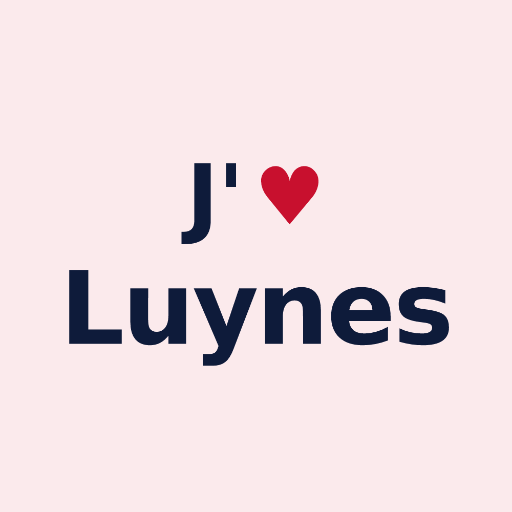 Magnet personnalisé Luynes — design « J'aime Luynes » imprimé sur le magnet