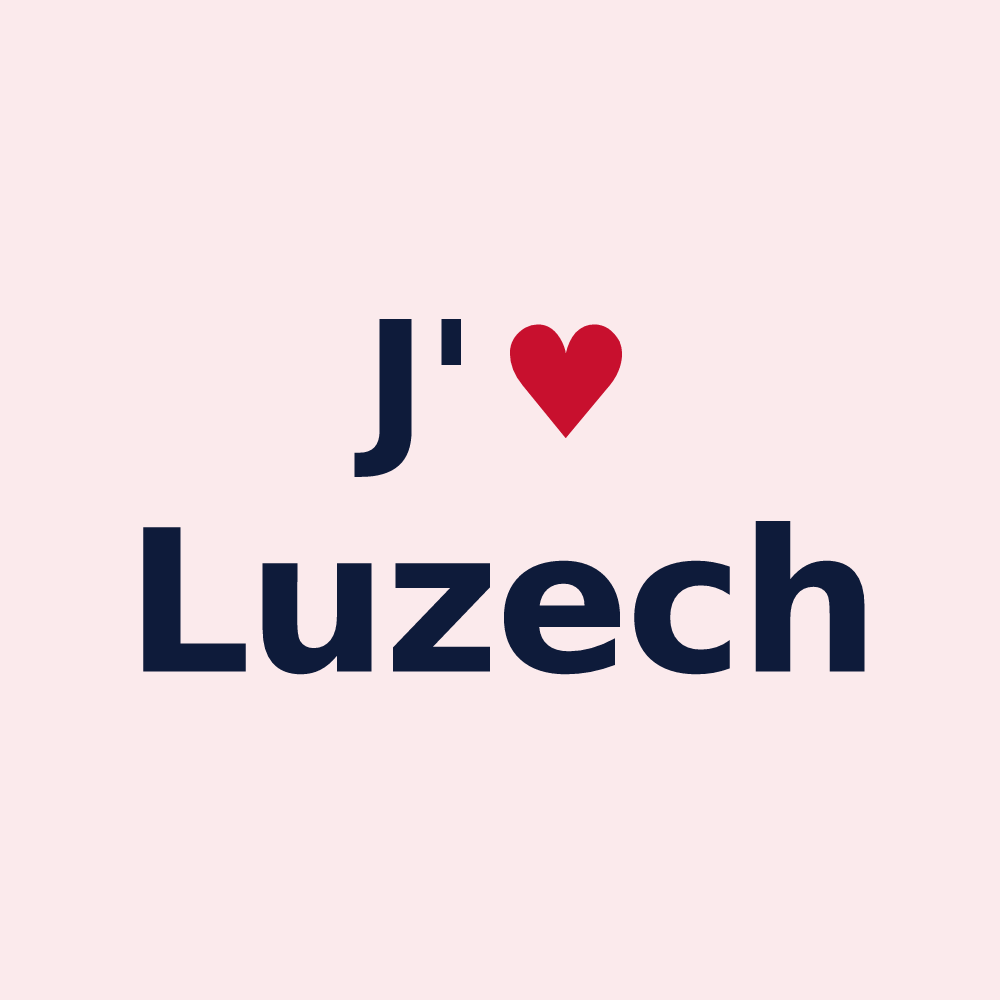 Magnet personnalisé Luzech — design J'aime Luzech