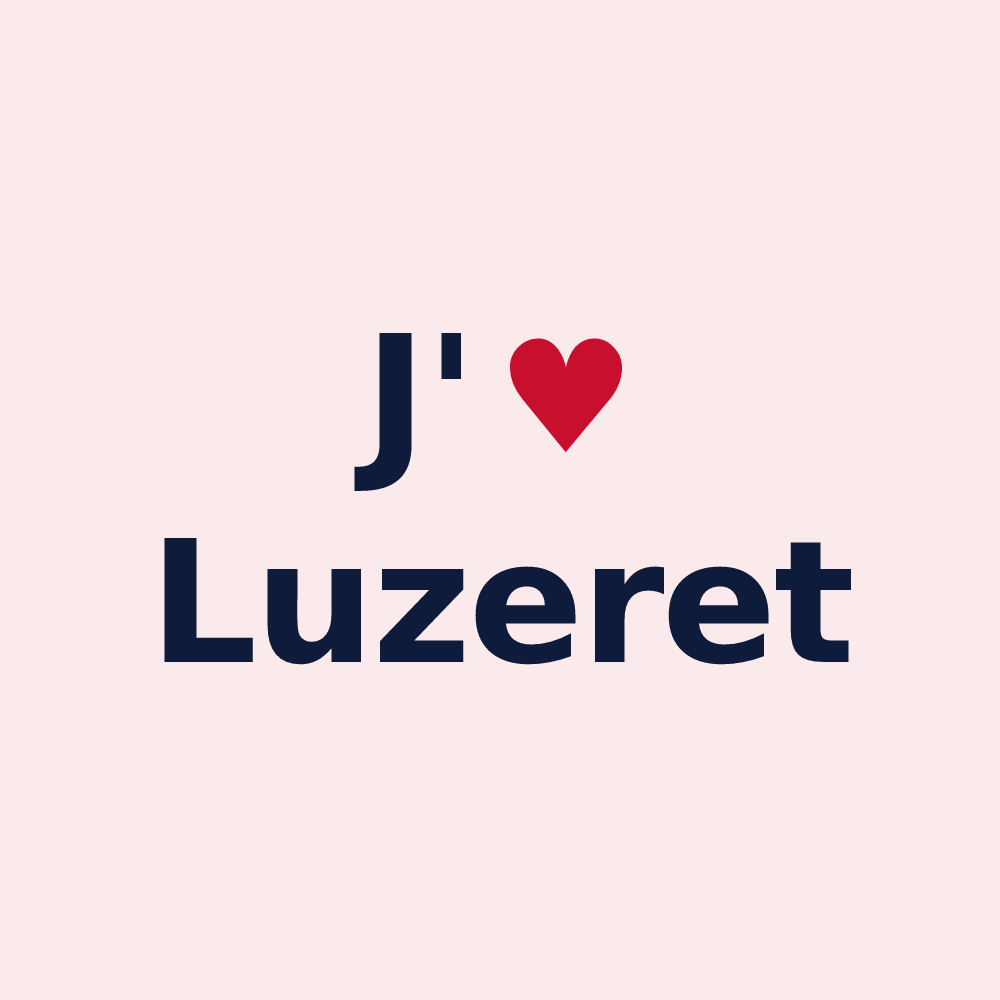 Magnet personnalisé Luzeret — design « J'aime Luzeret » imprimé sur le magnet