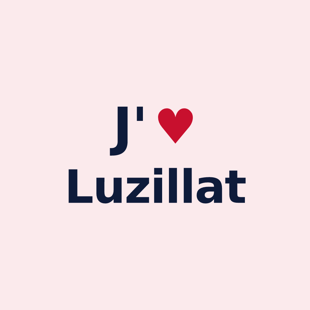 Magnet personnalisé Luzillat — design J'aime Luzillat