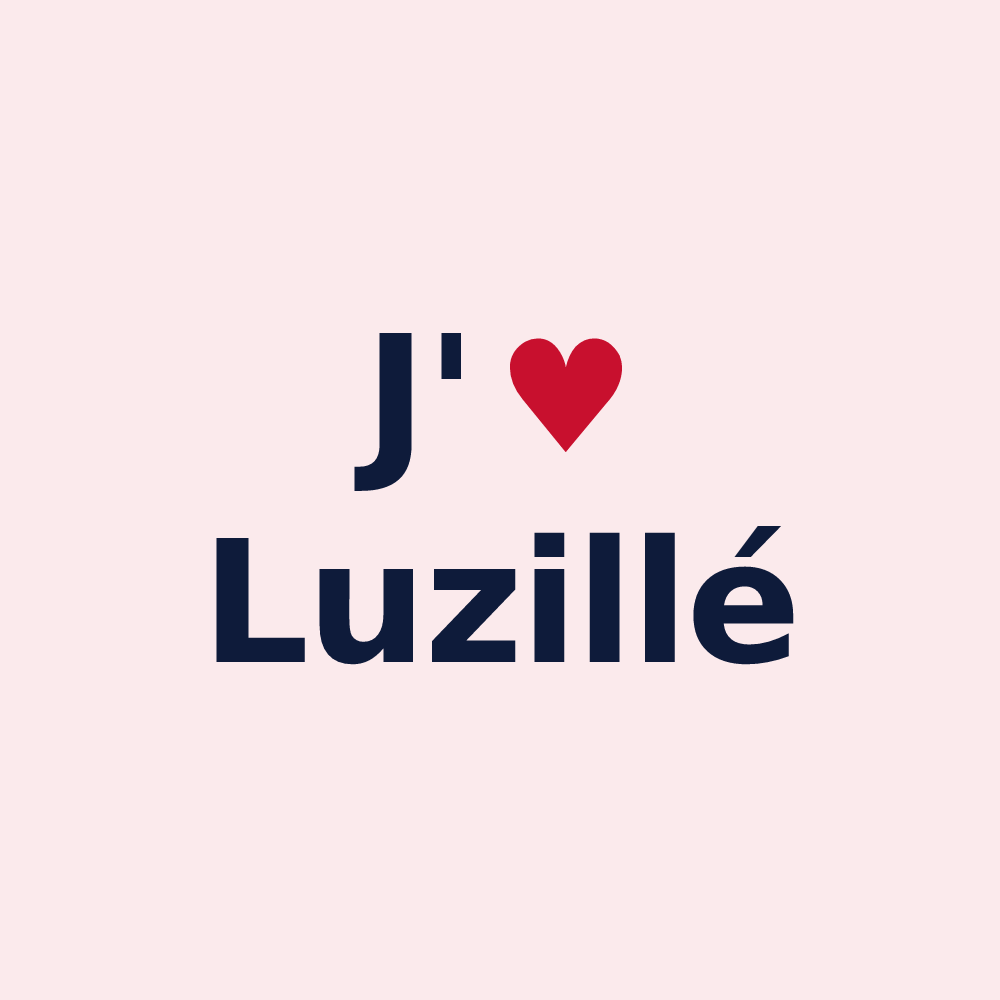 Magnet personnalisé Luzillé — design J'aime Luzillé