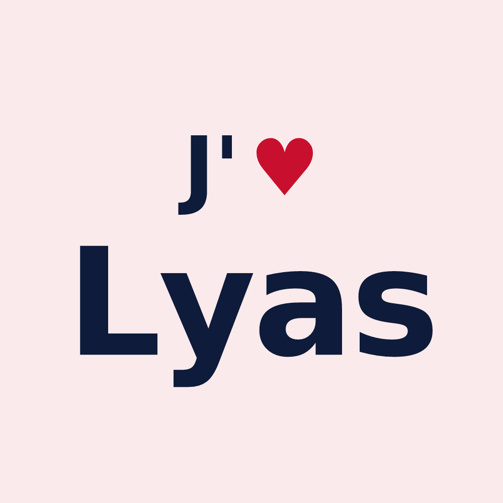 Magnet personnalisé Lyas — design J'aime Lyas