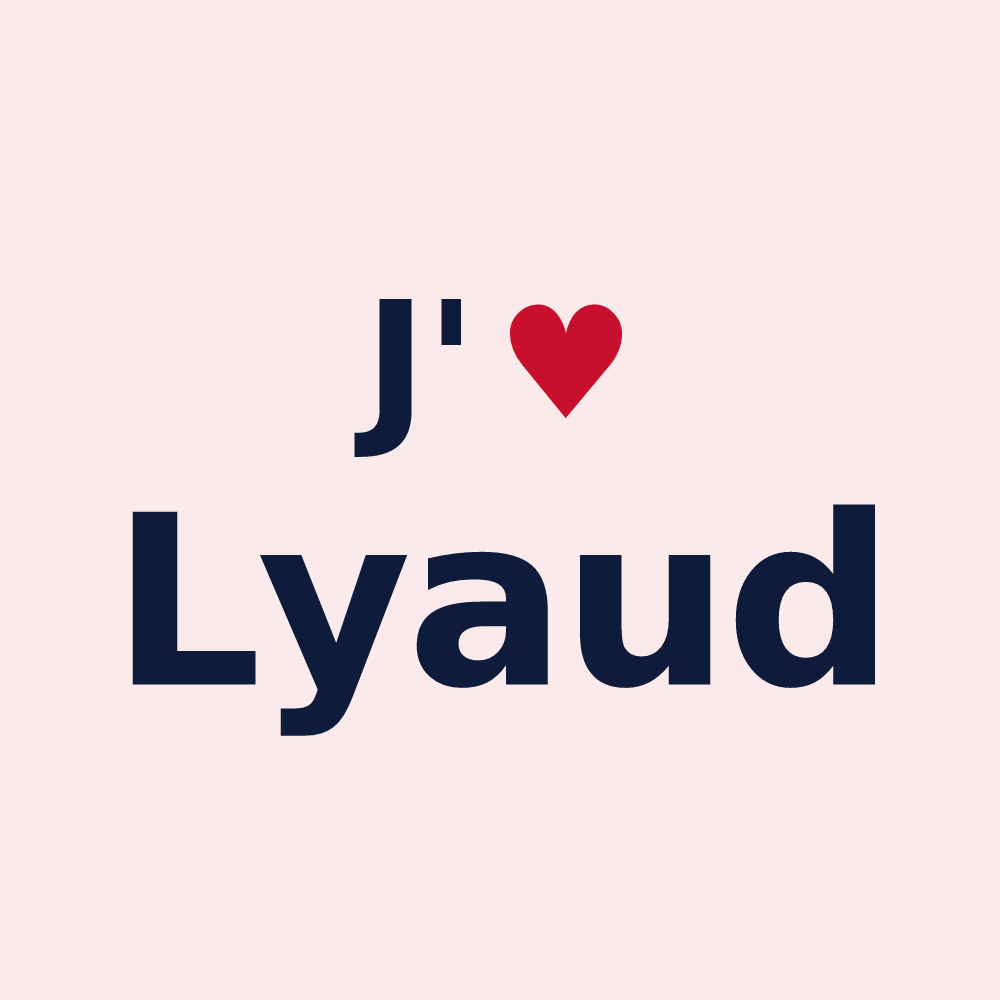 Magnet personnalisé Lyaud — design J'aime Lyaud