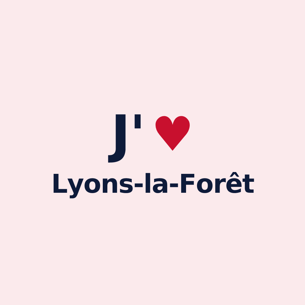 Magnet personnalisé Lyons-la-Forêt — design J'aime Lyons-la-Forêt