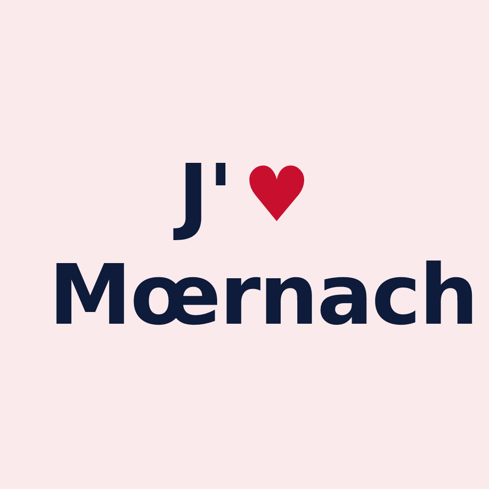 Magnet personnalisé Mœrnach — design « J'aime Mœrnach » imprimé sur le magnet