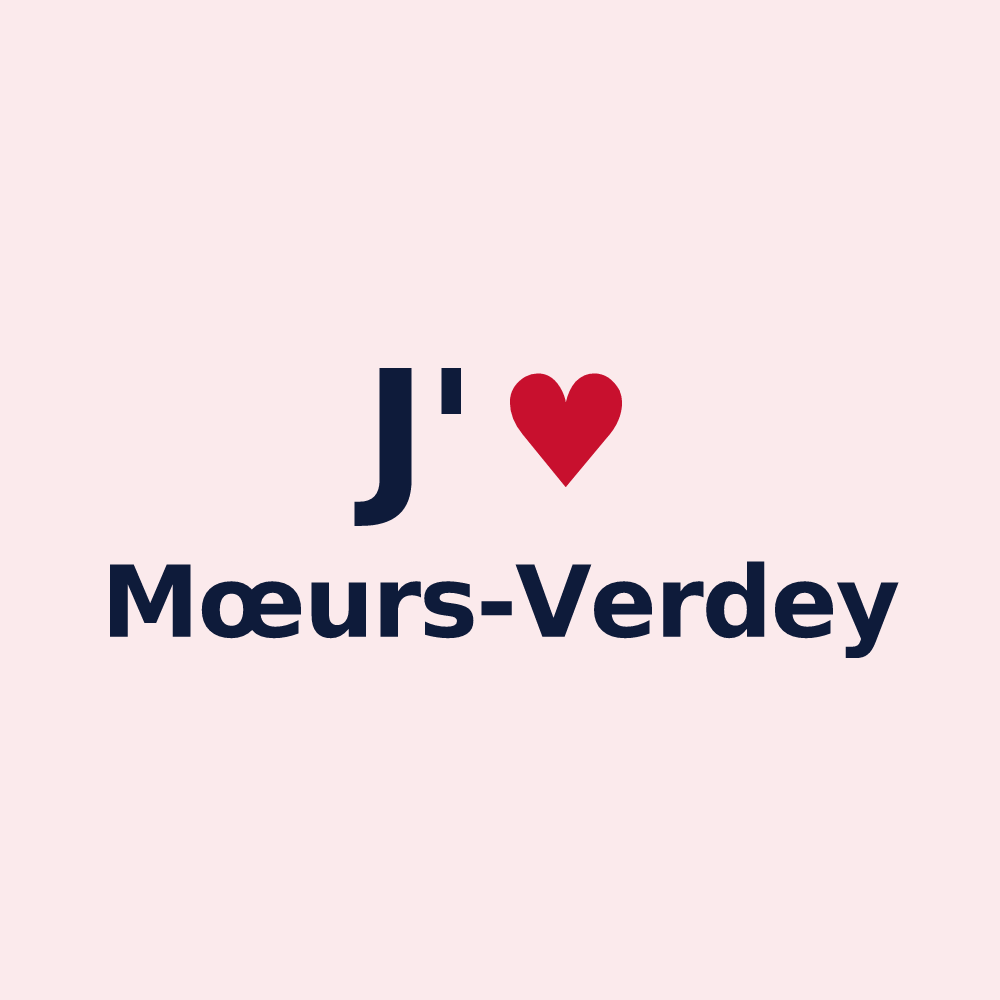 Magnet personnalisé Mœurs-Verdey — design J'aime Mœurs-Verdey