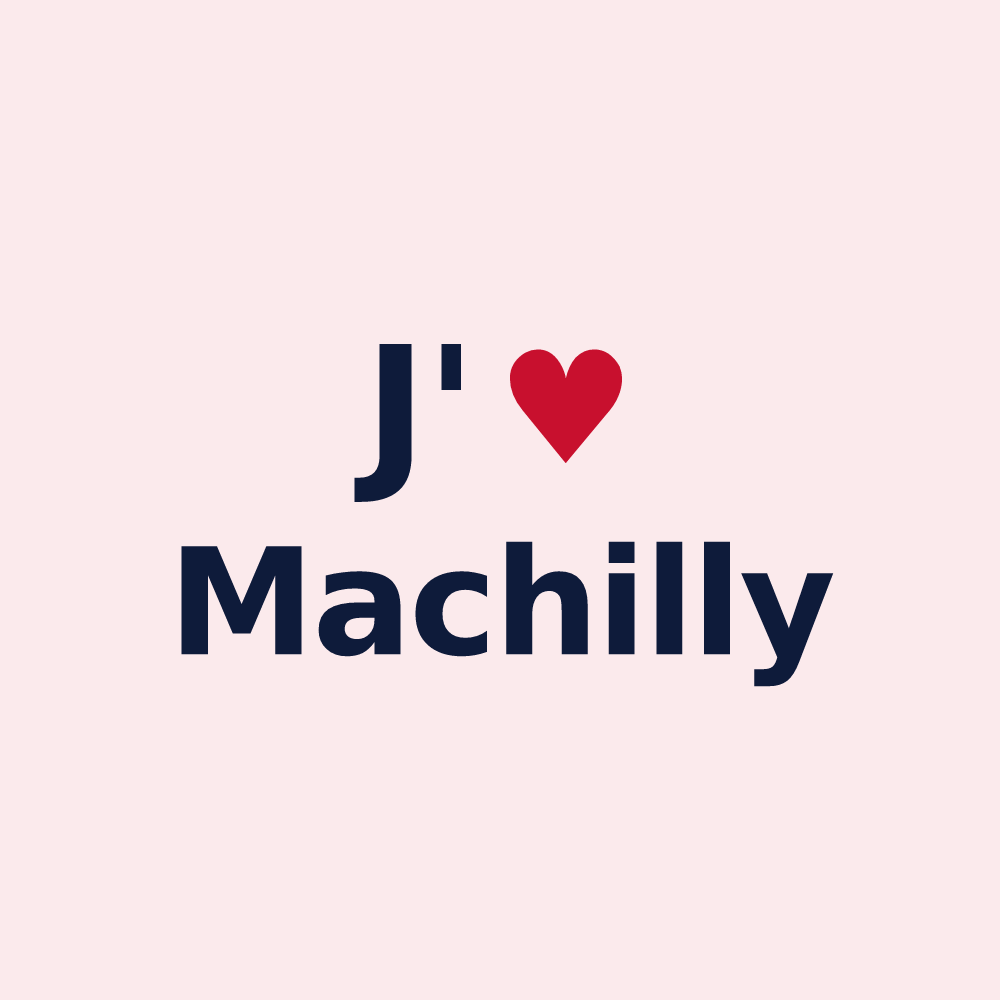 Magnet personnalisé Machilly — design « J'aime Machilly » imprimé sur le magnet
