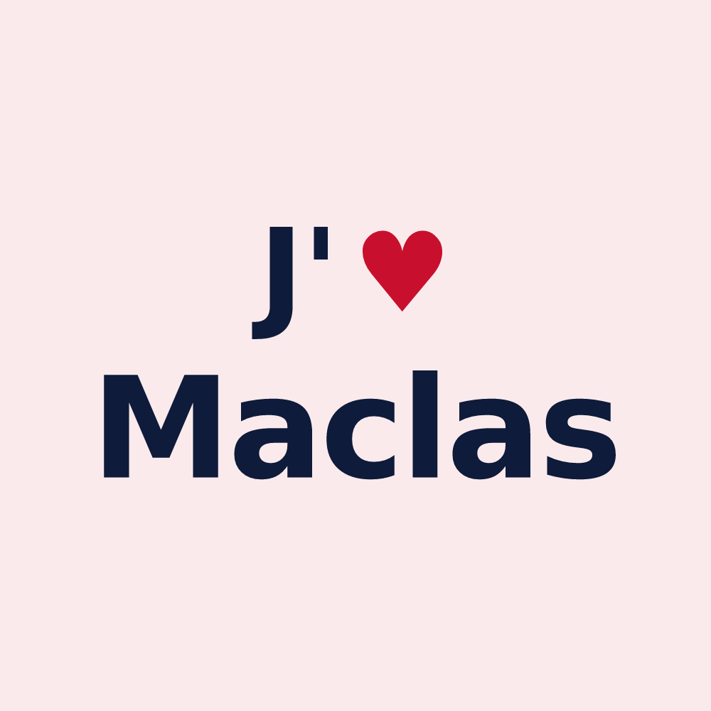 Magnet personnalisé Maclas — design J'aime Maclas