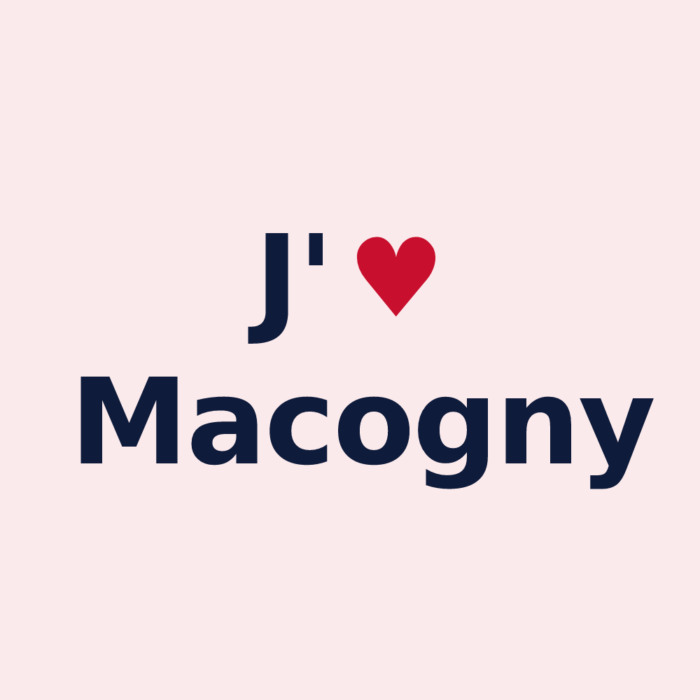 Magnet personnalisé Macogny — design J'aime Macogny