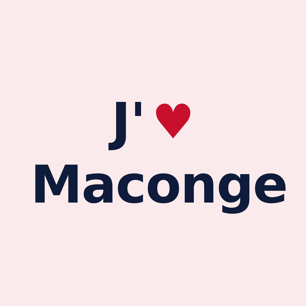 Magnet personnalisé Maconge — design J'aime Maconge