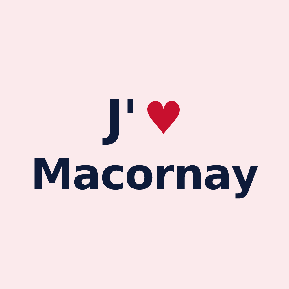 Magnet personnalisé Macornay — design J'aime Macornay
