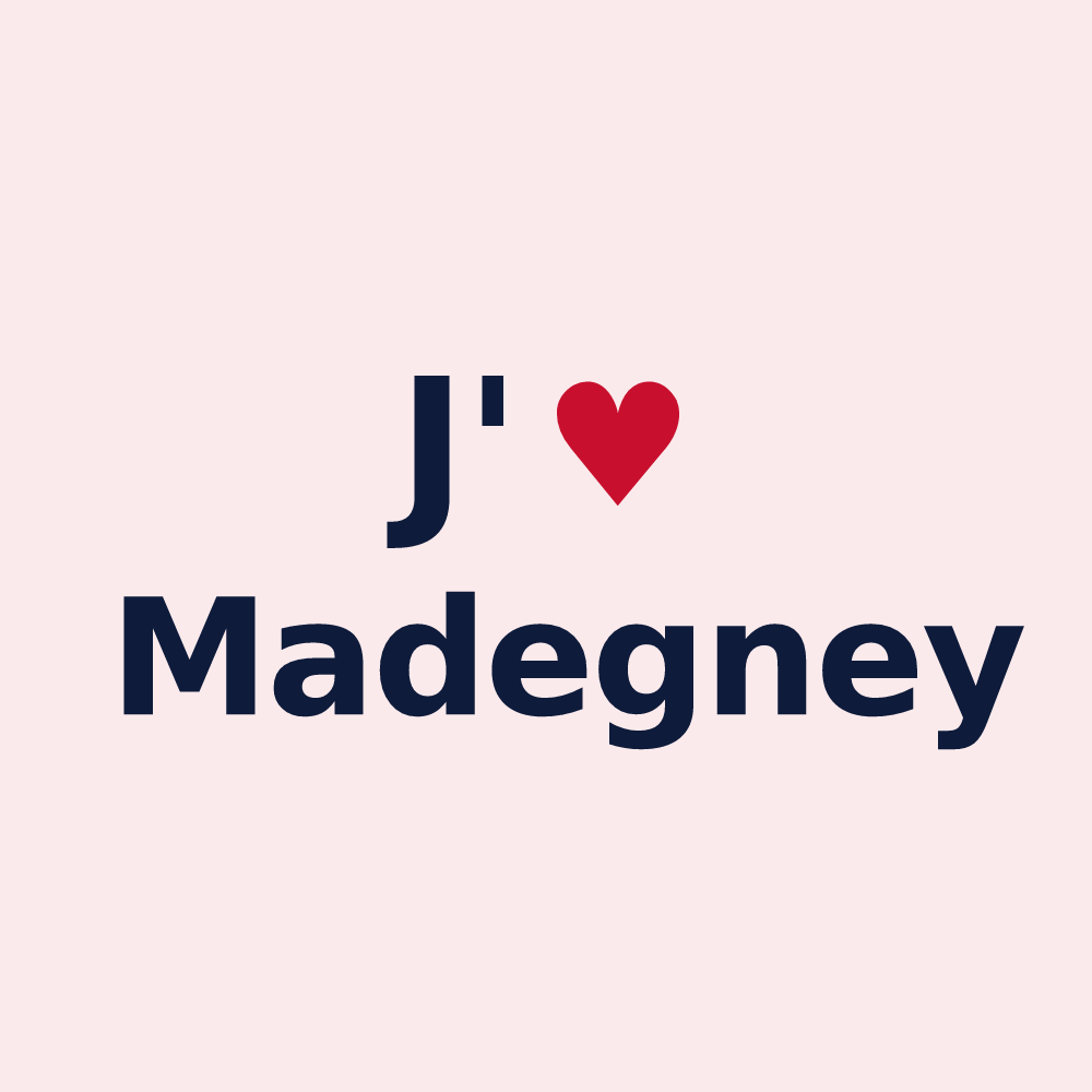 Magnet personnalisé Madegney — design J'aime Madegney