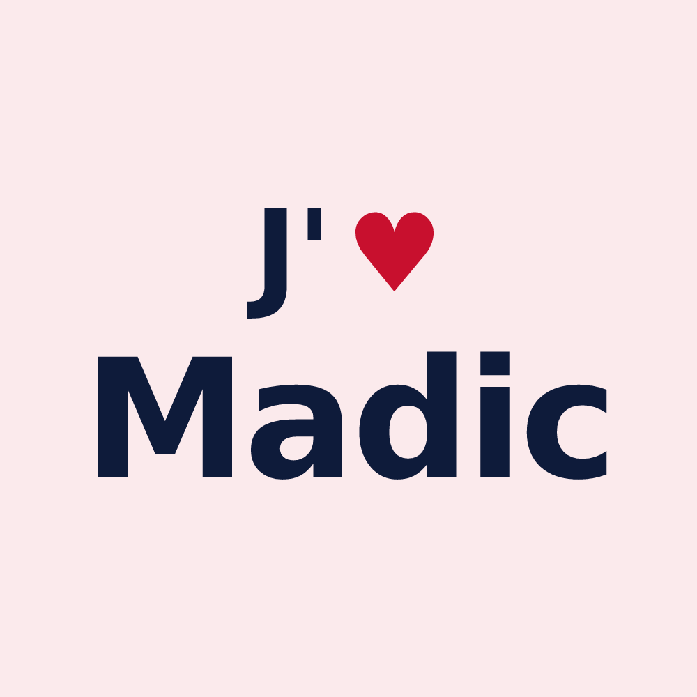 Magnet personnalisé Madic — design J'aime Madic