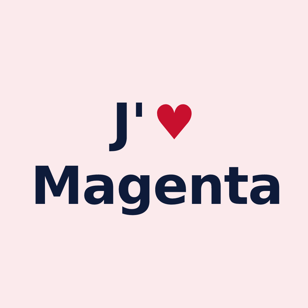 Magnet personnalisé Magenta — design J'aime Magenta