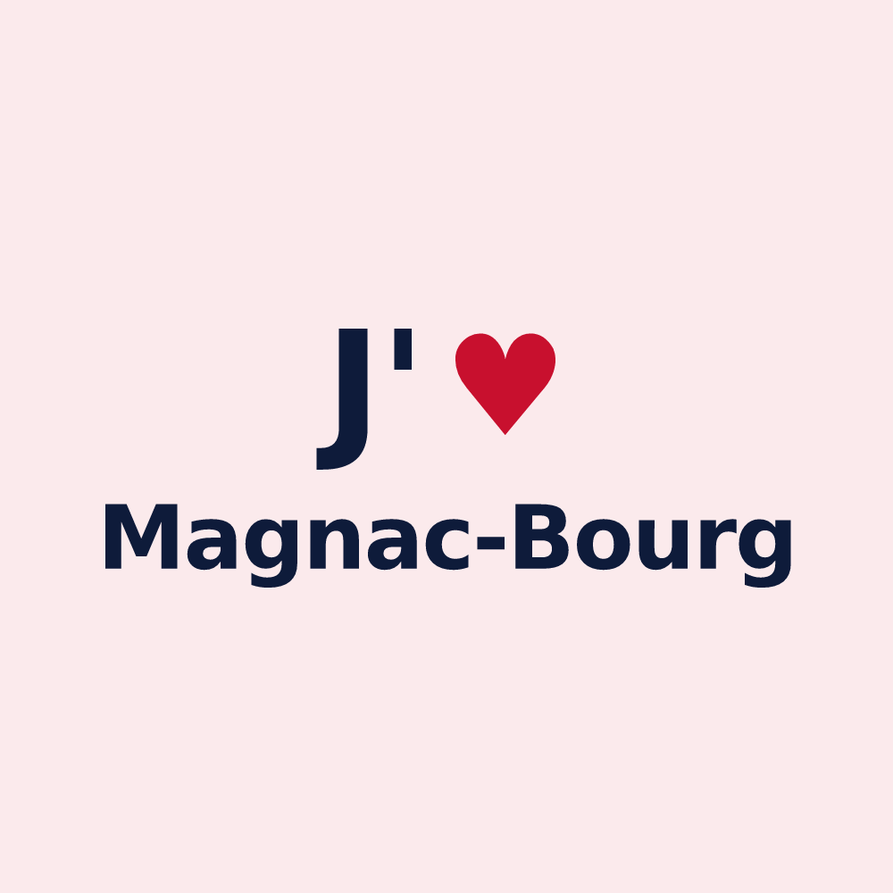 Magnet personnalisé Magnac-Bourg — design J'aime Magnac-Bourg