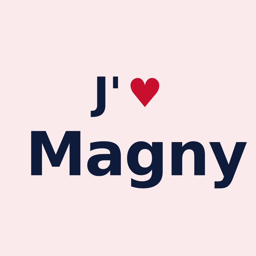 Magnet personnalisé Magny — design J'aime Magny